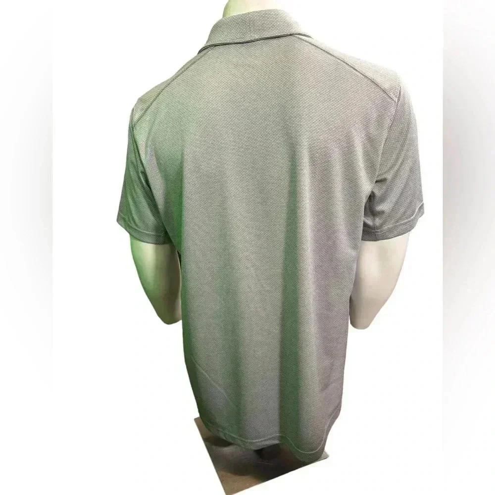Men's U Polo Golf Shirt XL Gray Polyester Short Sleeve Casual - Picture 4 of 8